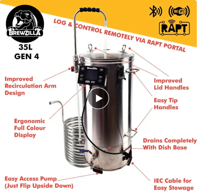 35L BrewZilla Gen 4 All-in One Electric Brew Pot with Pump