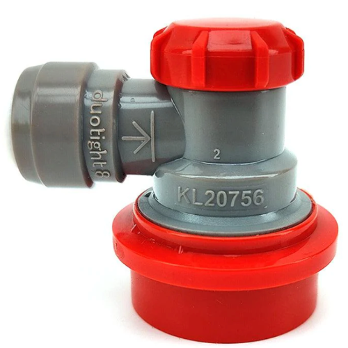 Duotight 8mm (5/16) x Ball Lock Disconnect - (Grey + Red Gas)